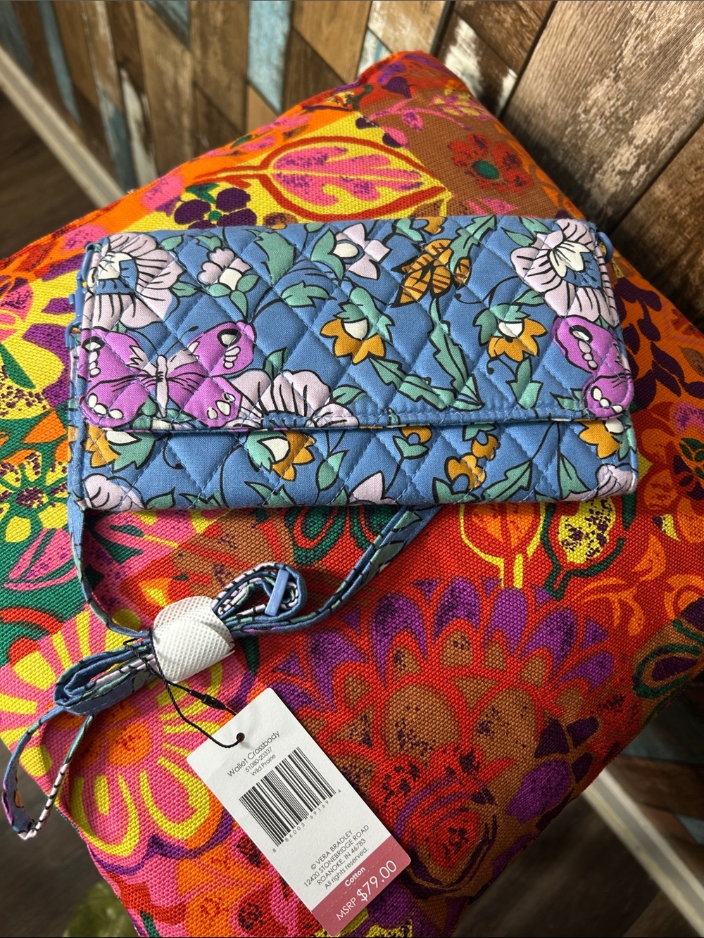 Vera Bradley purple butterfly wallet crossbody